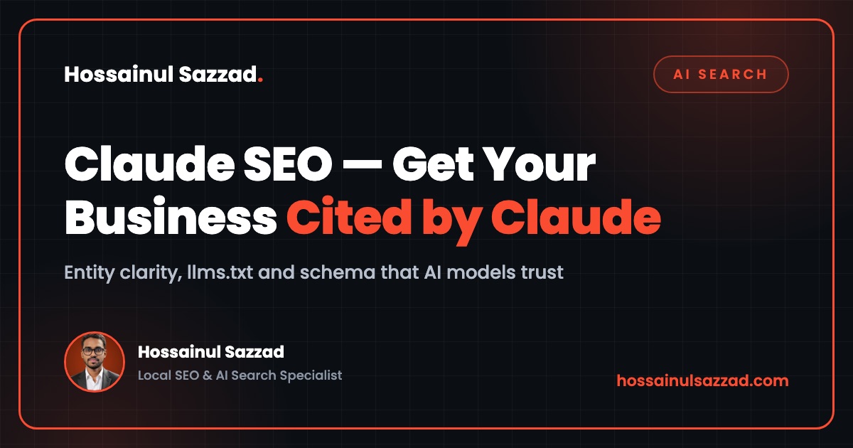 Claude SEO — entity clarity, llms.txt and schema that get your business cited by Claude
