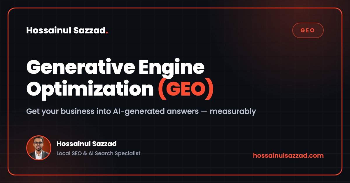 Generative engine optimization (GEO) — get your business into AI-generated answers, measurably