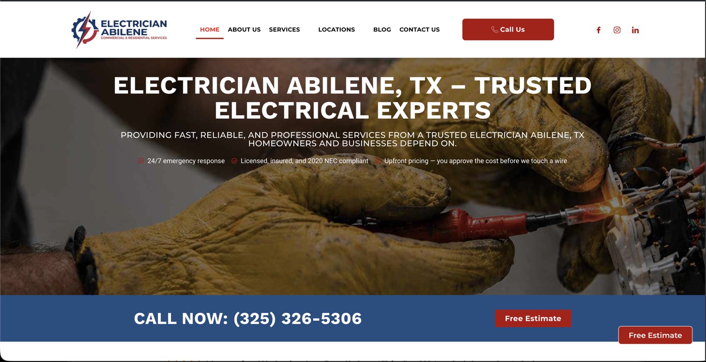 Electrician Abilene website managed by Hossainul Sazzad